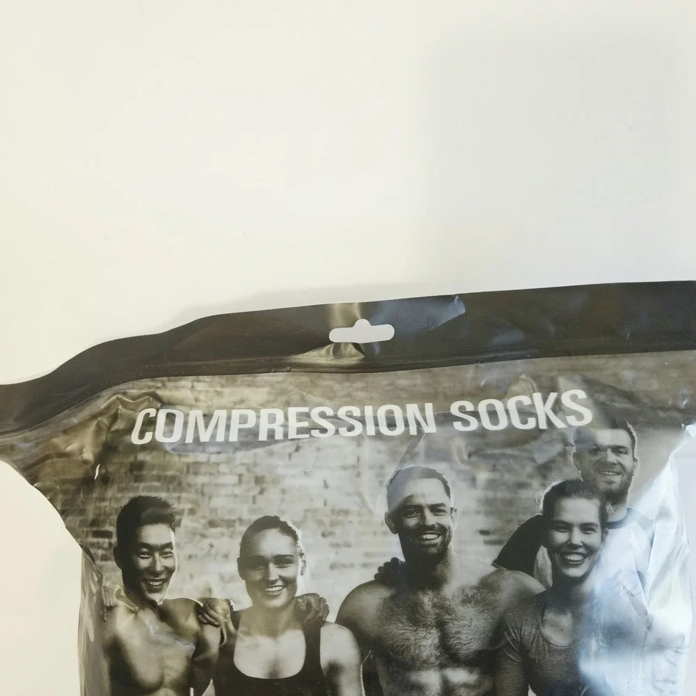 Men's Multicolor Ankle Compression Socks L/XL Black 6 pack NEW!